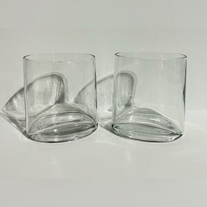Reed & Barton Sloane Oval Bottom Round Top Lowball Old Fashioned Bar Glasses 2